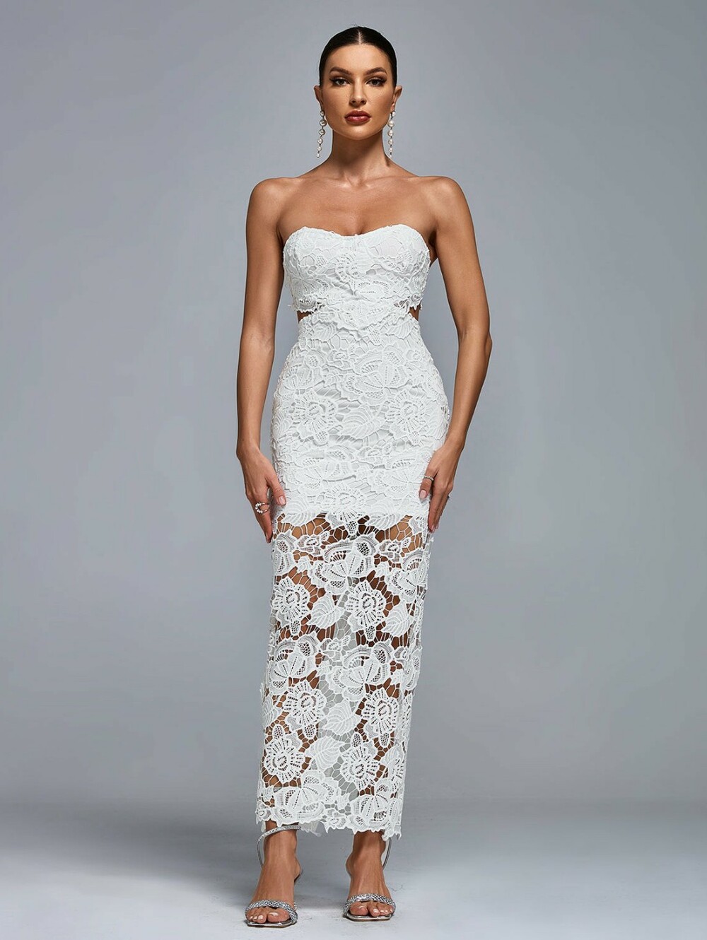 AMABLE BY MABLE LACE WHITE DRESS-$150 NWT -SIZE M